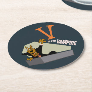 Scooby-Doo   V is for Vampire Round Paper Coaster