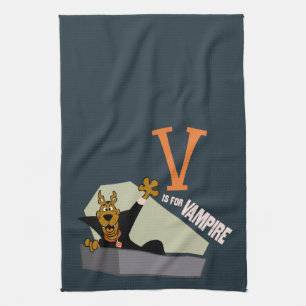Scooby-Doo V is for Vampire Tea Towel