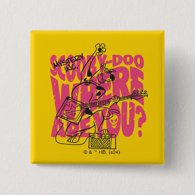 Scooby-Doo Where Are You Punk Guitar Riff 15 Cm Square Badge (Front)