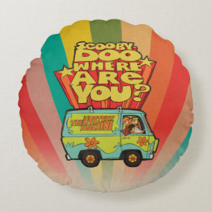 Scooby-Doo   "Where Are You?" Retro Cartoon Van Round Cushion