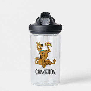 Scooby-Doo With Pizza Slice   Add Your Name Water Bottle