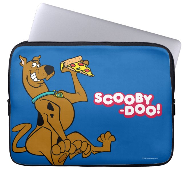 Scooby-Doo With Pizza Slice Laptop Sleeve (Front)