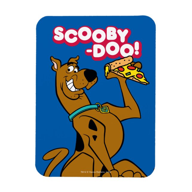 Scooby-Doo With Pizza Slice Magnet (Vertical)