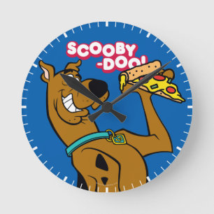 Scooby-Doo With Pizza Slice Round Clock