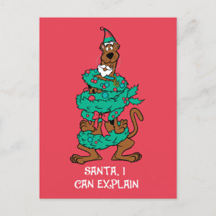 Scooby-Doo Wrapped In Wreaths Holiday Postcard