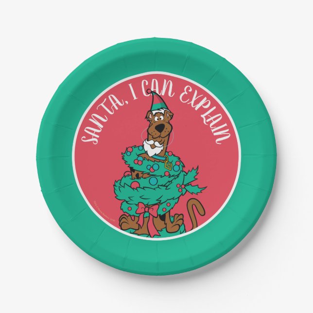 Scooby-Doo Wrapped In Wreaths Paper Plate (Front)