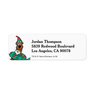 Scooby-Doo Wrapped In Wreaths Return Address Label