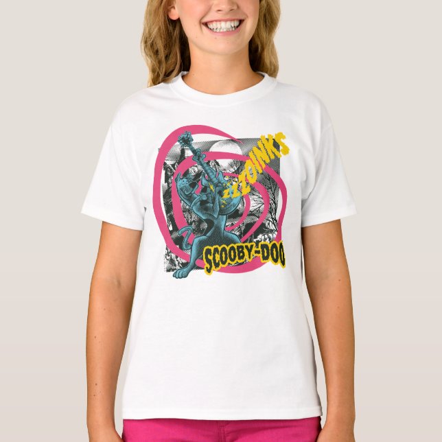 Scooby-Doo Zoinks Punk Guitar Graphic T-Shirt (Front)