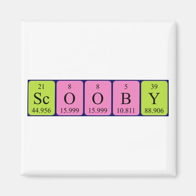 Scooby periodic table name magnet (Front)