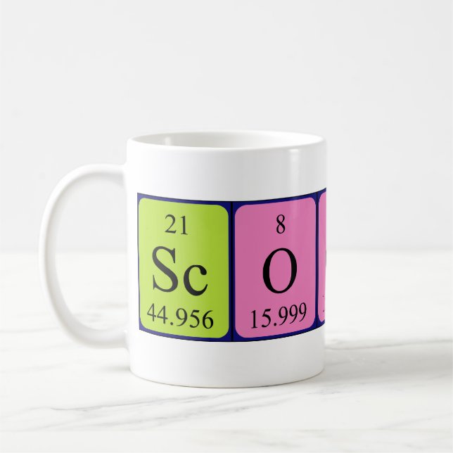 Scooby periodic table name mug (Left)
