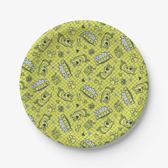 Scooby Snacks Galore Chequered Pattern Paper Plate (Front)
