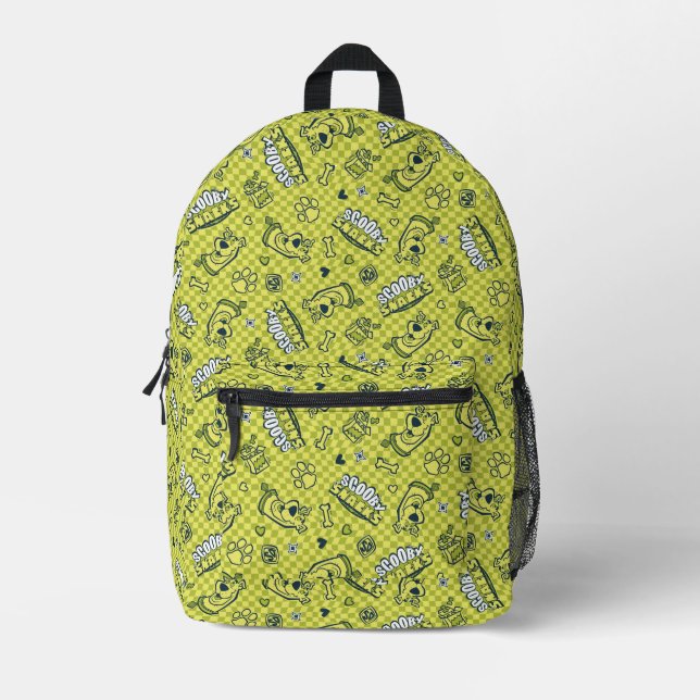 Scooby Snacks Galore Chequered Pattern Printed Backpack (Front)
