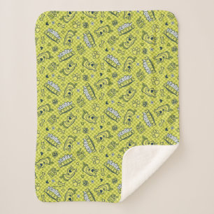 Scooby Snacks Galore Chequered Pattern Sherpa Blanket