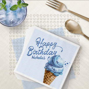 Scoop Ice Cream Boys Any Age Birthday Napkin