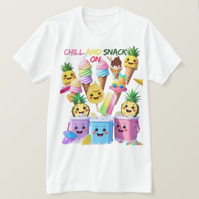 Scoop, Sip, Smile – Summer Treats Tee (Design Front)