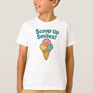 Scoop Up Smiles Fun Colorful Ice Cream Graphic T-Shirt