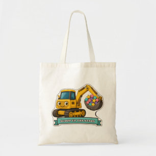 Scoop Up the Stars Smiling Yellow Excavator Tote Bag