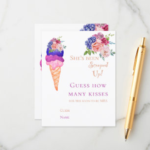 Scooped Funny Guess Game Ice Cream Bridal Shower Enclosure Card