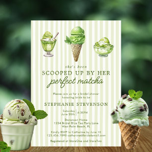 Scooped Up By Her Perfect Matcha Bridal Shower Invitation