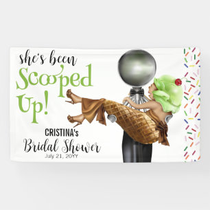 Scooped Up Chocolate Ice cream Bridal Shower Banner