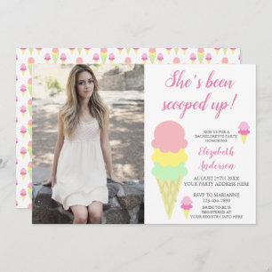 Scooped Up Ice Cream Bachelorette Party Invitation