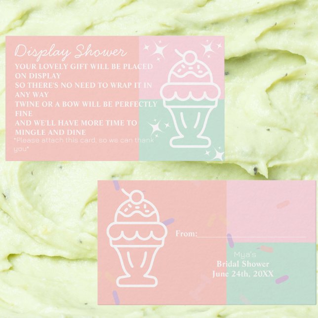 Scooped Up Ice cream Bridal Display Shower  Enclosure Card (Scooped Up Ice cream Bridal Display Shower Enclosure Card)