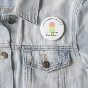 Scooped Up Ice Cream Bridal Shower 6 Cm Round Badge