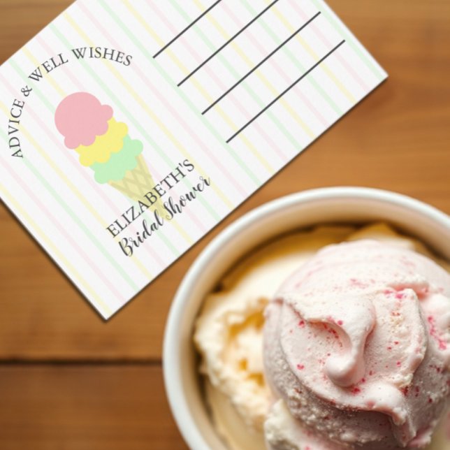 Scooped Up Ice Cream Bridal Shower Advice Card (Creator Uploaded)