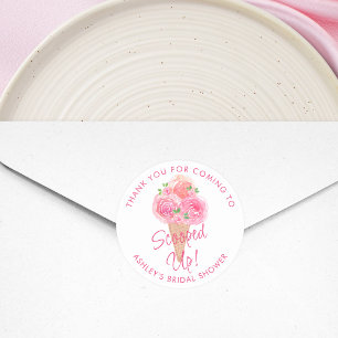 Scooped Up Ice Cream Bridal Shower Classic Round Sticker