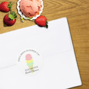 Scooped Up Ice Cream Bridal Shower Classic Round Sticker