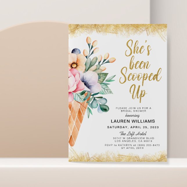 Scooped Up Ice Cream Bridal Shower Invitation (Creator Uploaded)