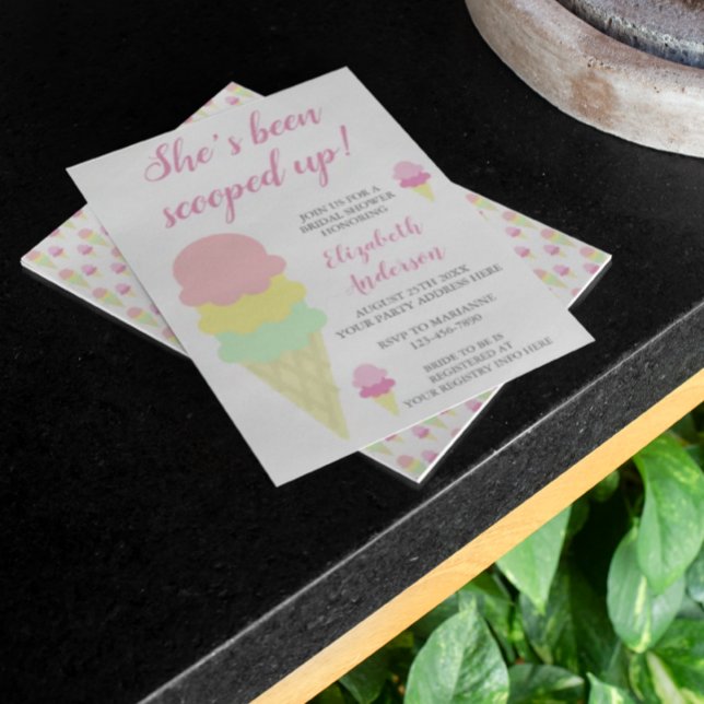 Scooped Up Ice Cream Bridal Shower Invitation (Creator Uploaded)