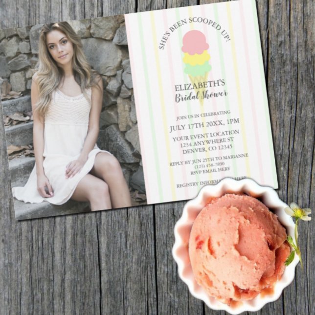 Scooped Up Ice Cream Bridal Shower Invitation (Creator Uploaded)