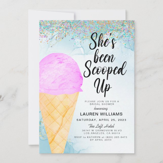 Scooped Up Ice Cream Bridal Shower Invitation (Front)