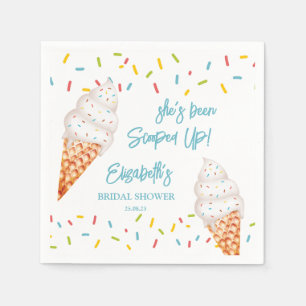 Scooped up ice cream bridal shower napkin