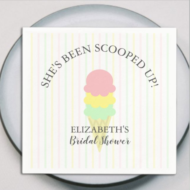 Scooped Up Ice Cream Bridal Shower Napkin (Creator Uploaded)