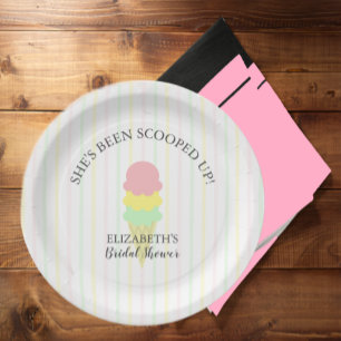 Scooped Up Ice Cream Bridal Shower Paper Plate