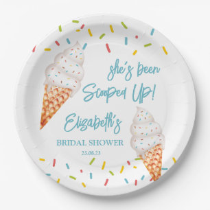 Scooped up ice cream bridal shower personalised pa paper plate