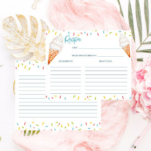 Scooped up ice cream bridal shower Recipe card