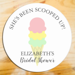 Scooped Up Ice Cream Bridal Shower Round Paper Coaster