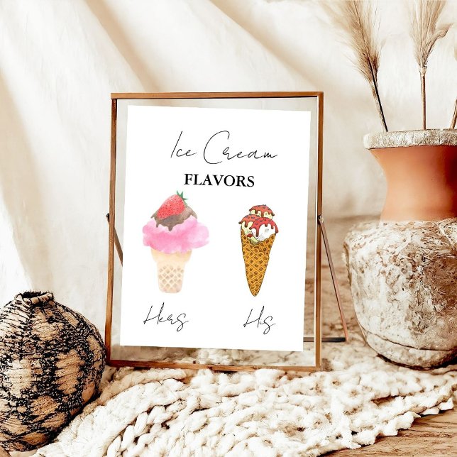Scooped Up Ice Cream Flavours Bridal Shower Bar  Poster (Creator Uploaded)