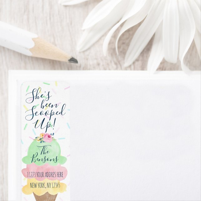 Scooped Up Ice Cream Return Address Sticker (Creator Uploaded)