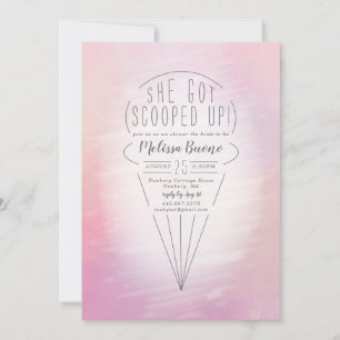 Scooped Up Ice Cream Theme Bridal Shower Invitation