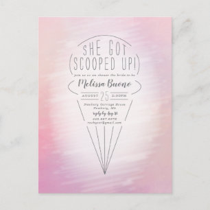 Scooped Up Ice Cream Theme Shower Invitation Postcard