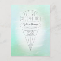 Scooped Up Ice Cream Theme Shower Invitation