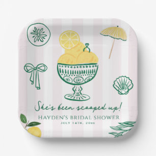 Scooped Up Lemon Bridal Wedding Engagement  Paper Plate