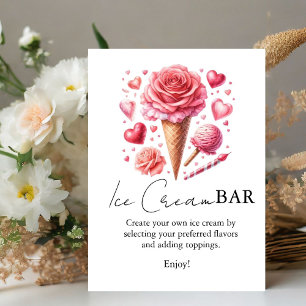 Scooped Up Pink Modern Bridal Shower Bar Signs