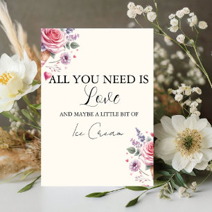 Scooped Up Pink Modern Bridal Shower  Bar Signs