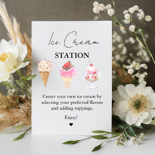 Scooped Up Pink Modern Bridal Shower Bar Signs