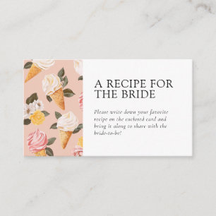 Scooped Up Recipe Request Bridal Shower Enclosure Card